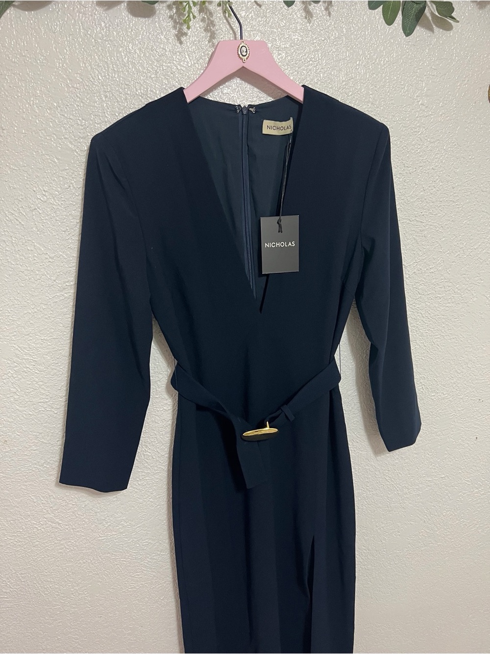 NWT Nicholas Kalissa Belted Crepe Gown - Picture 4 of 10